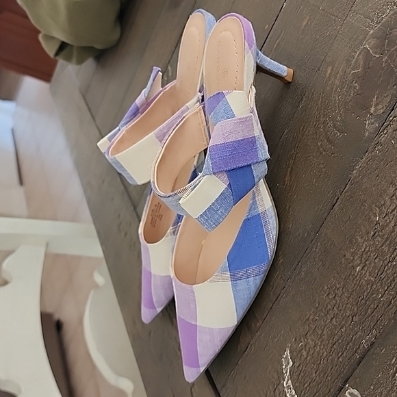 Bandolino Millie Mule Purple Multicolored Plaid Classy Pump 💜 - Picture 8 of 13